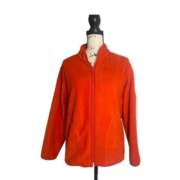 Sandra SZ M orange fleece zip up jacket - Picture 1 of 4